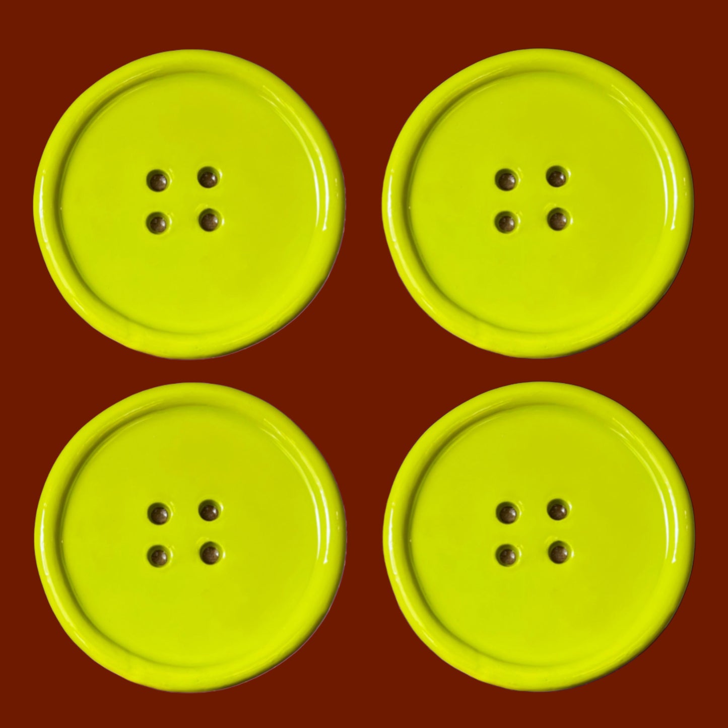 CHARTREUSE BUTTON coaster set