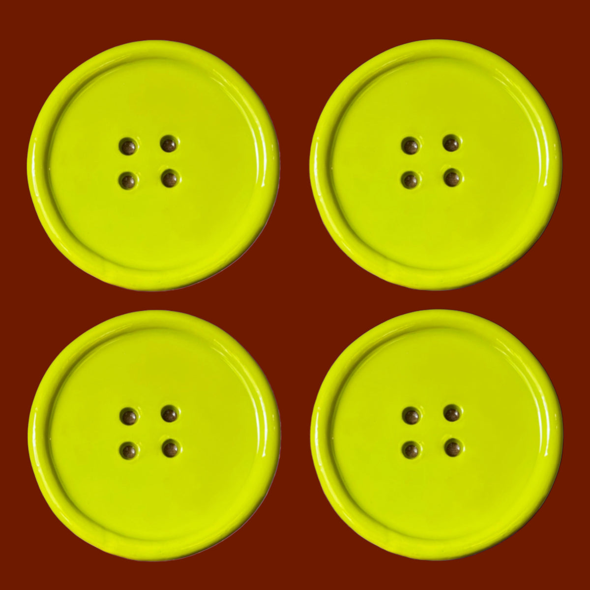 Chartreuse Color Button CHARTREUSE BUTTON coaster set – UHMERI